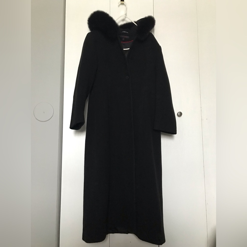 Anne Klein hooded pea trench coat